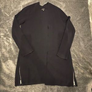 Talbots Long Open Front Cardigan Dark Blue Women's Size XS.